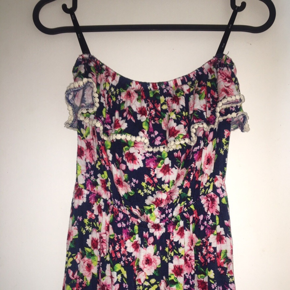 floral strapless dress
